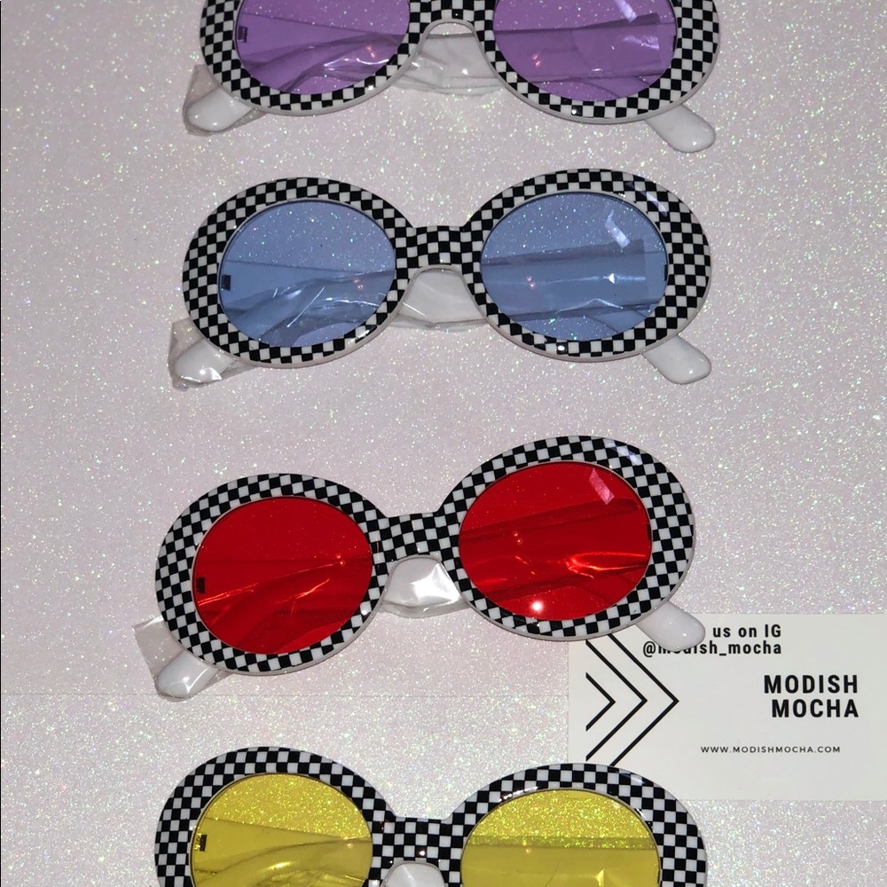 Checkered Retro Style Sunglasses
